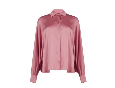 Quimono De Mulher D. exterior Camicie Fluido Camicia Rosa (m)