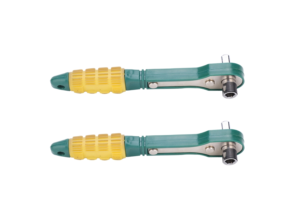Chave De Ratoete 1/4 Polegada Com Pino Hexagonal Aço 45 Ferramenta Manual 144mm Amarelo Verde 2 Peças