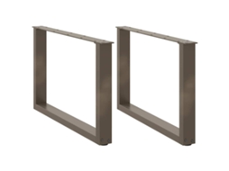 Vidaxl Pés Para Mesa De Centro Em Formato De U, 2 Peças, Aço Natural, 70x(42-43) Cm, Aço
