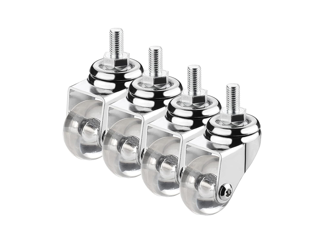 Rodízios Para Móveis, M8 X 15 Mm, M10 X 15 Mm, Rod, 35 Mm, Pu, Borracha, (1,5"), Com Freio, Silenciosos