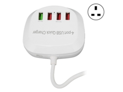 Aetheria carregador Usb 4 Portas 36w Qc3.0 Rápido para Celular Tablet Tomada Uk 110 240v