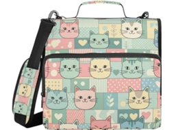 Conjunto elegante e colorido de macarrão com tema de gato, com altura ajustável, diversos sacos de 3,8 cm, 3 compartimentos no formato sino.