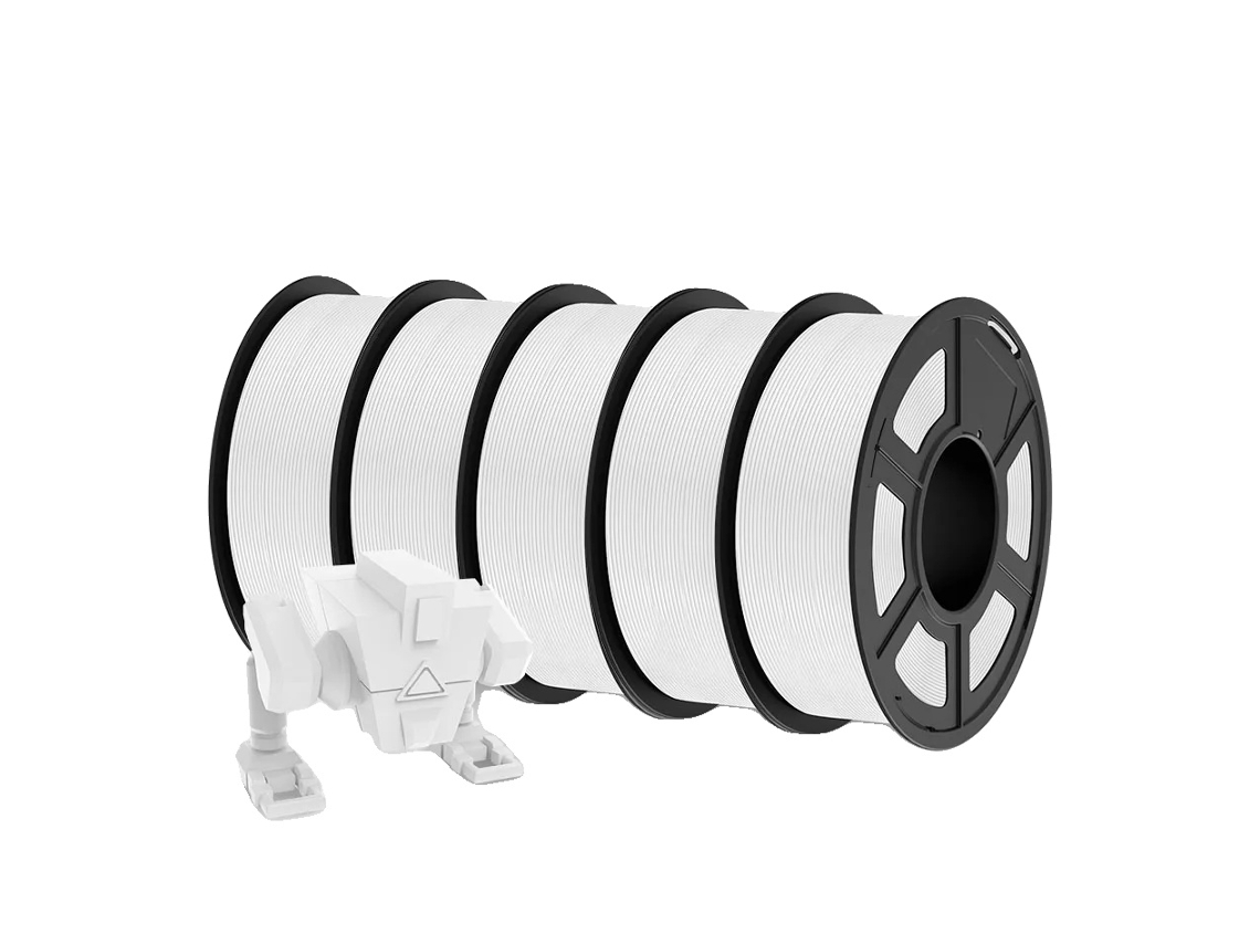 Filamento Para Impressora 3d, Diã¢metro De 1,75 Mm, Aderãªncia De Camadas Aprimorada, Pla P Branco 5 Rolos Oem