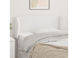 Vidaxl Cabeceira Cama C/ Abas Couro Artificial 103x23x78/88 Cm Branco