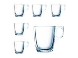 Luminarc Nuevo - Juego de 6 Tazas de Café de 9 cl en Vidrio Templado Extra Resistente
