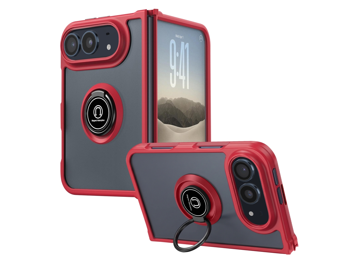 Capa Para Iphone Duo Proteção Bimaterial Com Suporte De Anel Magnético
