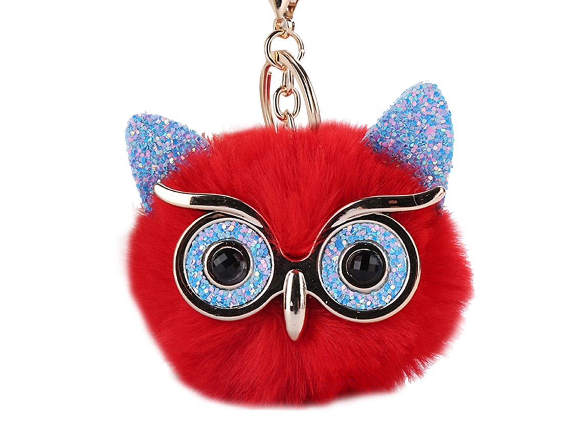 Pingente De Coruja Lã Acrílico Chaveiro Bolsa Acessório Decorativo