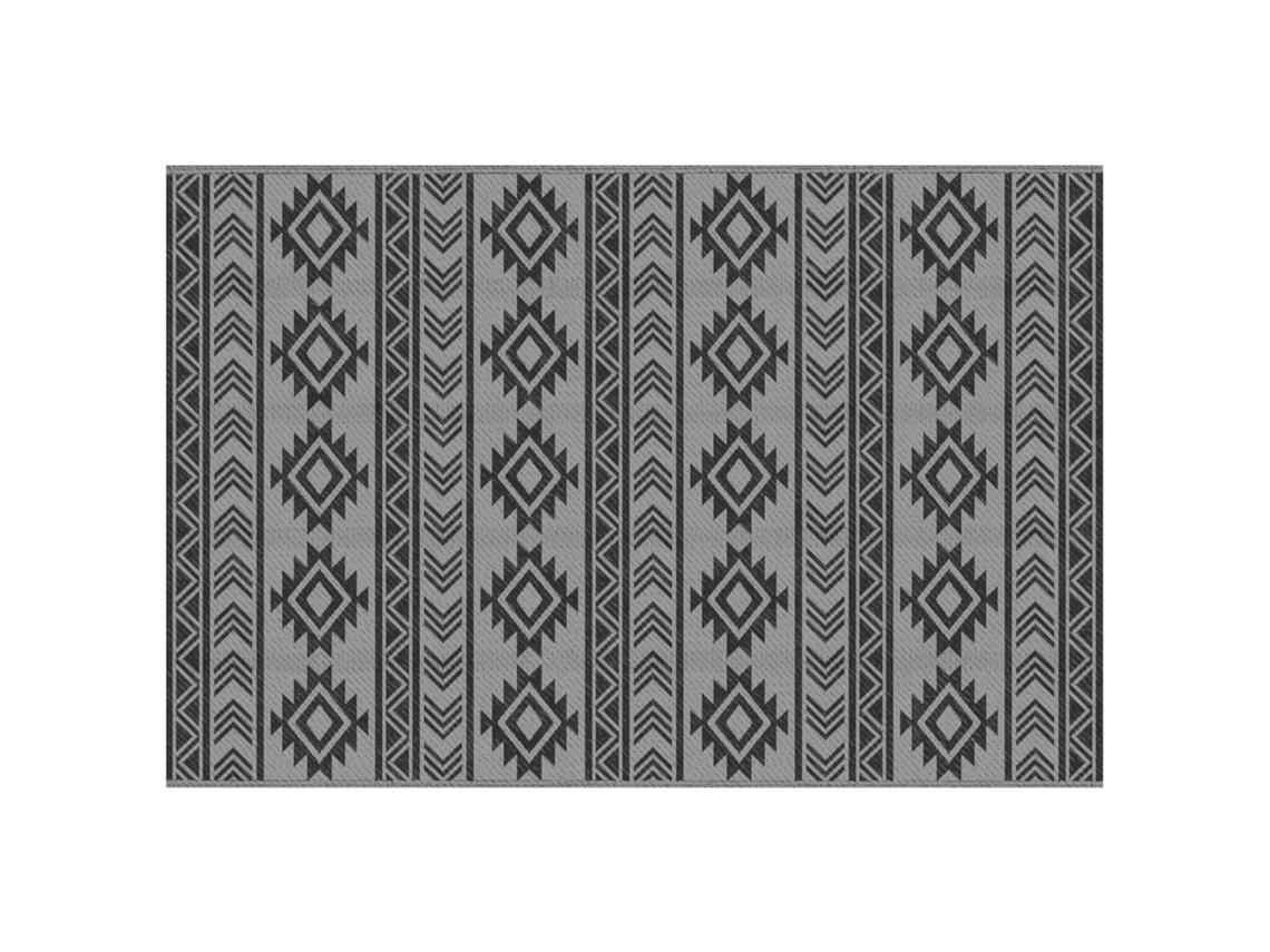 Tapete Exterior Plástico Impermeável Dupla Face Preto Cinza 182x274cm VELTRIX