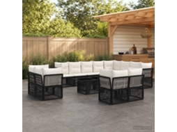 Vidaxl Conjunto De Sofá De Jardim 13 Unid. Vime Pe