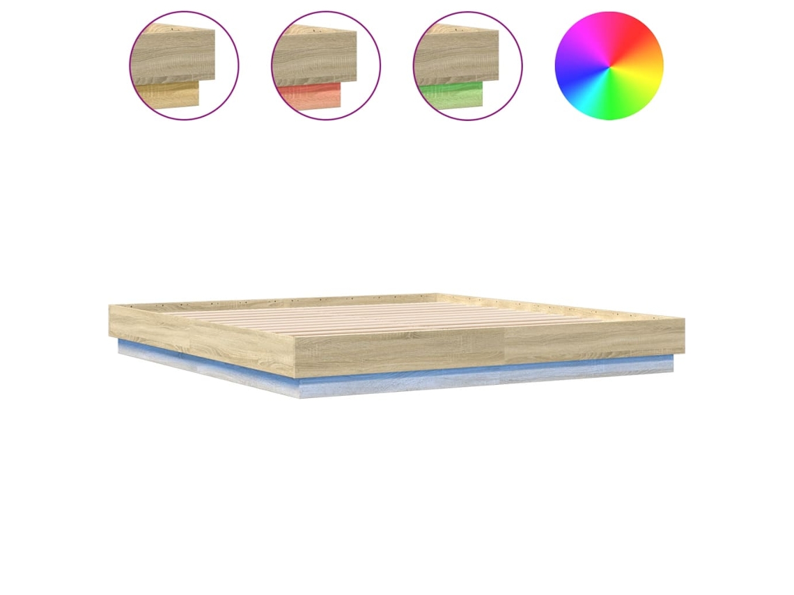 Bed Frame, Bed Frames Vidaxl Marrom Madeira Processada (200 X 200 Cm)