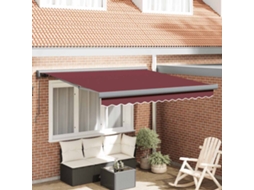 Vidaxl Toldo Retrátil Manual 300x250 Cm Bordô