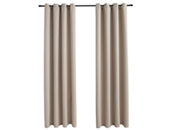 Maison Exclusive - Cortinas Blackout Com Argolas Em Metal 2 Pcs 140x175 Cm Bege