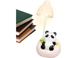 Luminária De Mesa Led Panda Com Luz Noturna, Dimerizável E Recarregável, Ideal Leitura No Quarto Infantil Possui 3 Modos