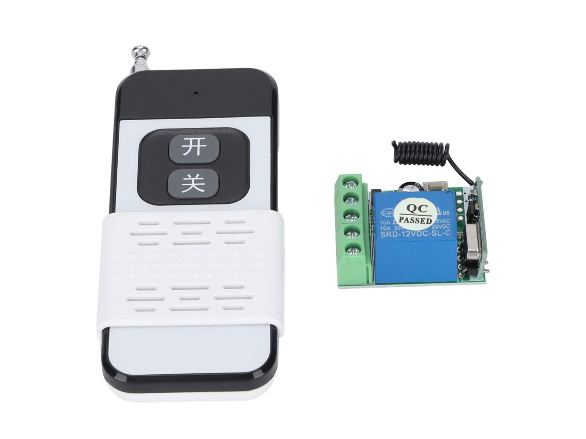 Interruptor Remoto de Relé Canal Único com Dois Botões Controle 12V com Capa | S/MARCA