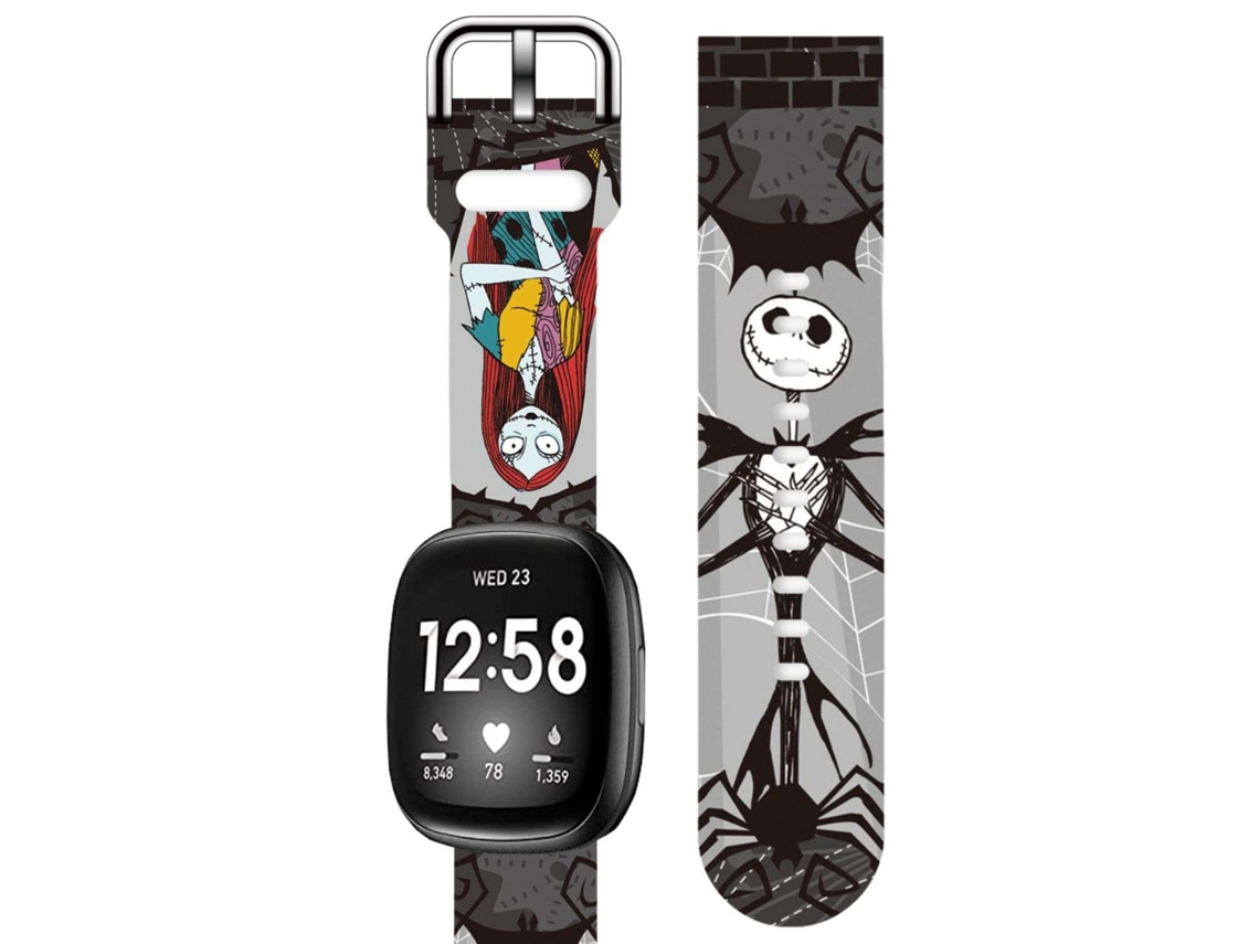 Bracelete Silicone Suave Personalizada Fitbit by Google Sense 2 Jack e Sally
