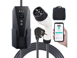Carregador Portátil Para Veículos Elétricos Tipo 2 Succebuy, 16 A, 3,7 Kw, Com Cabo De Carregamento De 8,6 M, Plug Cee 7/7 E Tela Lcd