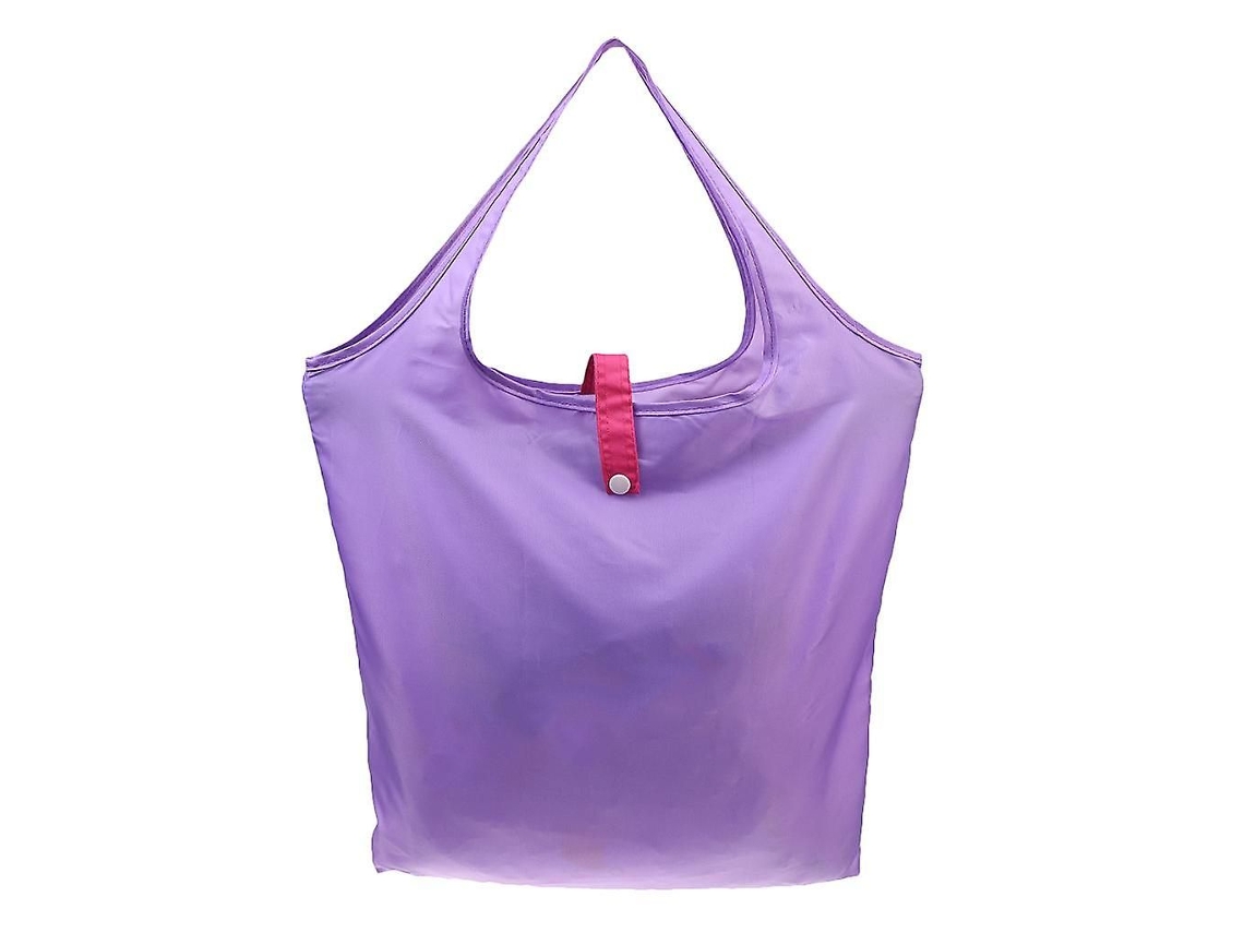 Sacola de Compras Dobrável de Nylon Ecológico para Viagens e Supermercados, na Cor Roxa. GOKOCO