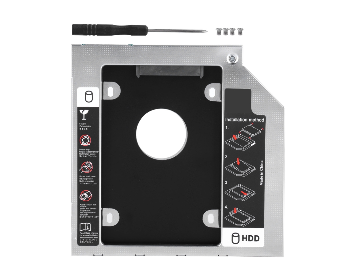 Sata3.0 Hdd Caddy 9,5mm Enclosure De Disco Rígido Secundário Universal De Alumínio