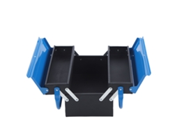 Caja De Ferramentas De Cantilever De Ferro 2 Camadas 3 Bandejas Bicolor Plegável 400mm Para Casa E Carro