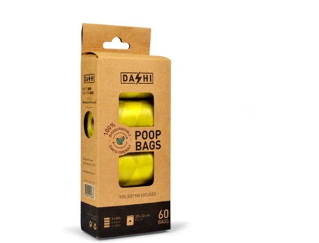 Saco de Dejetos para Cães  Higiénicos (Amarelo - 4 Sacos)