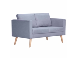 Conjunto de Sofás de 2 Lugares e 3 Lugares Tecido Cinza Claro SYFAX