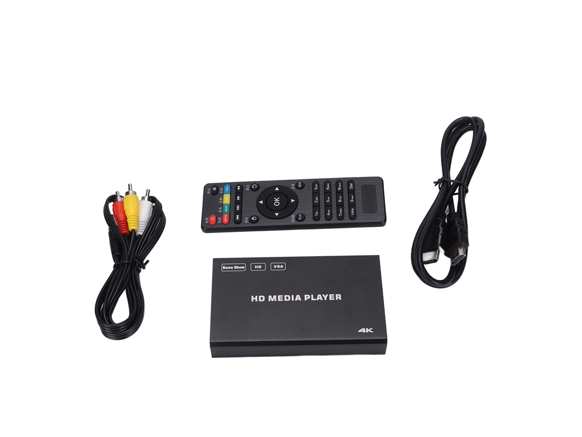 Reprodutor De Mídia Hd 4k Multifuncional Nanotecnologia A7 Com Controle Remoto