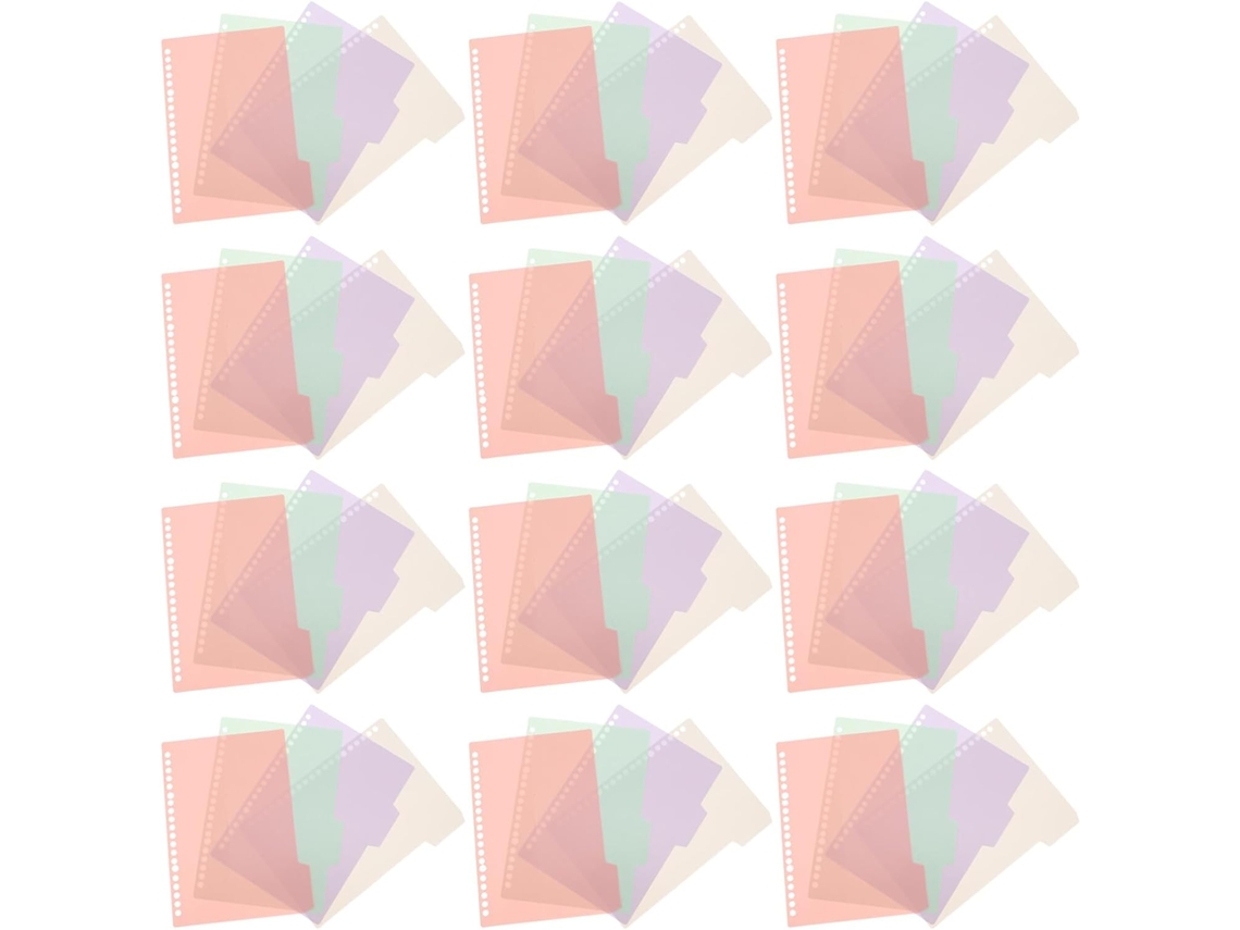 Divisórias Com Abas Ultechnovo A5 Para Filchário, 48-folhas Transparent Plastic Dividers For Cadenmos 20-rings