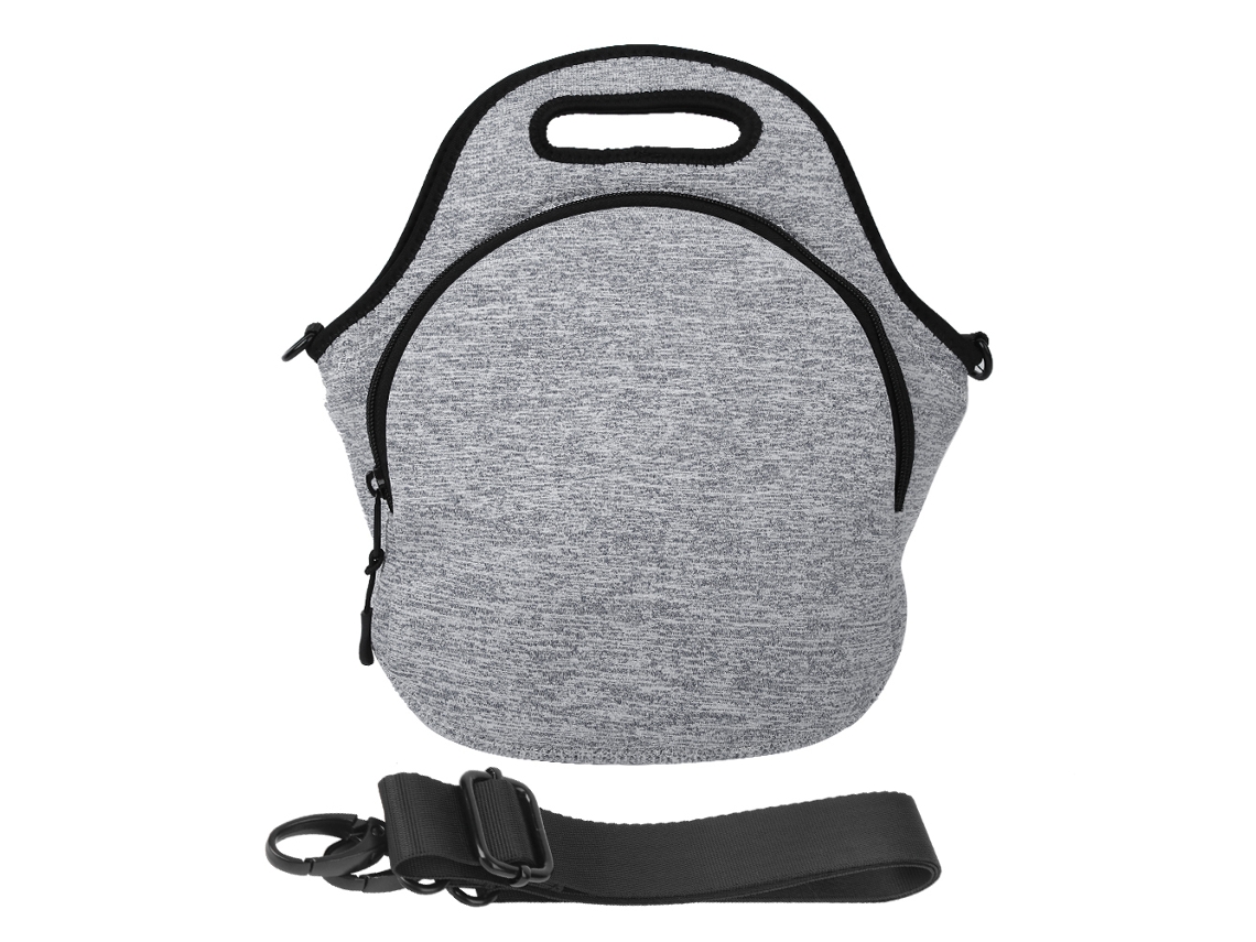 Bolsa esportiva para almoço com alça de ombro e isolamento de neoprene para piqueniques ao ar livre, viagens e trabalho, Aquaforge cinza claro