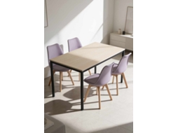 Mesa Black Retangular Dino 120x75 Cm - Madeira Natural