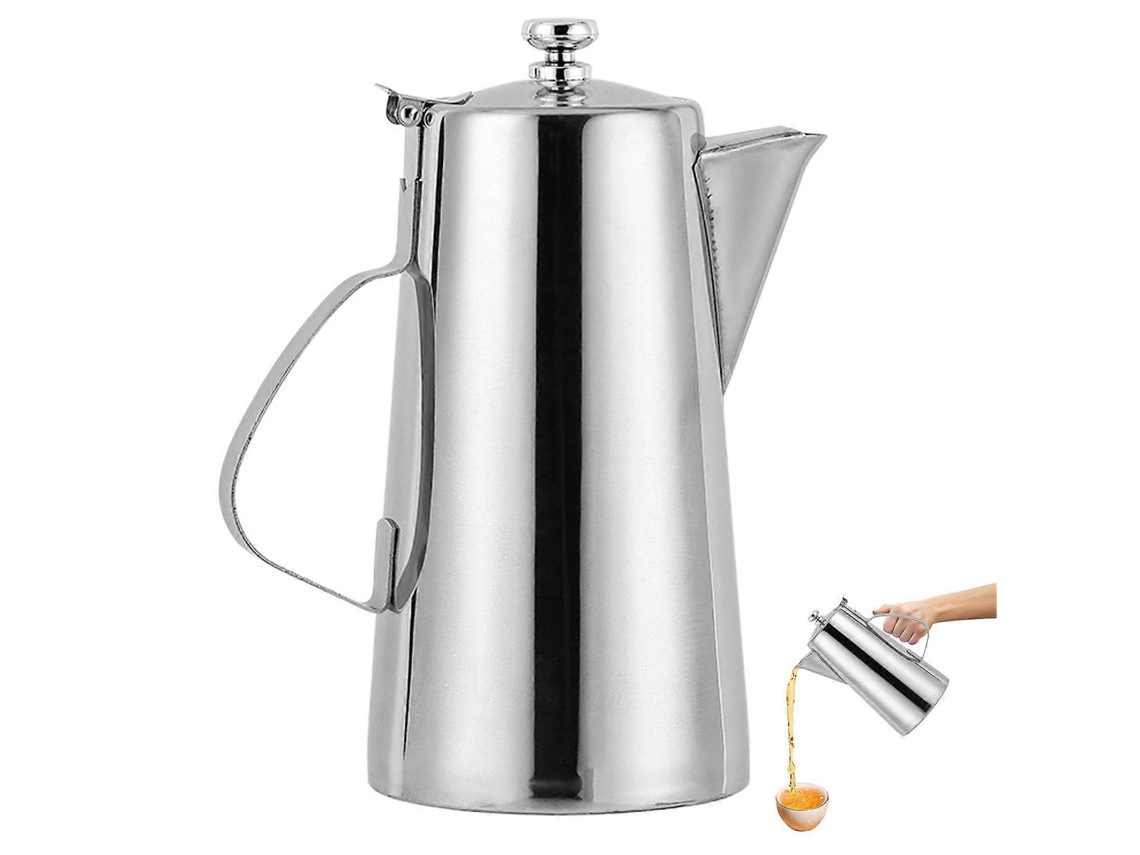 Chaleira De Aço Inoxidável De 1,5l Para Água Fria Com Cabo Ergonômico, Ideal Para Restaurantes E Uso Doméstico.