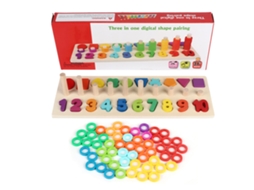 Mali brinquedo Educativo Infantil 3em1 Puzzle de Correspondência Inteligente com Blocos de Madeira
