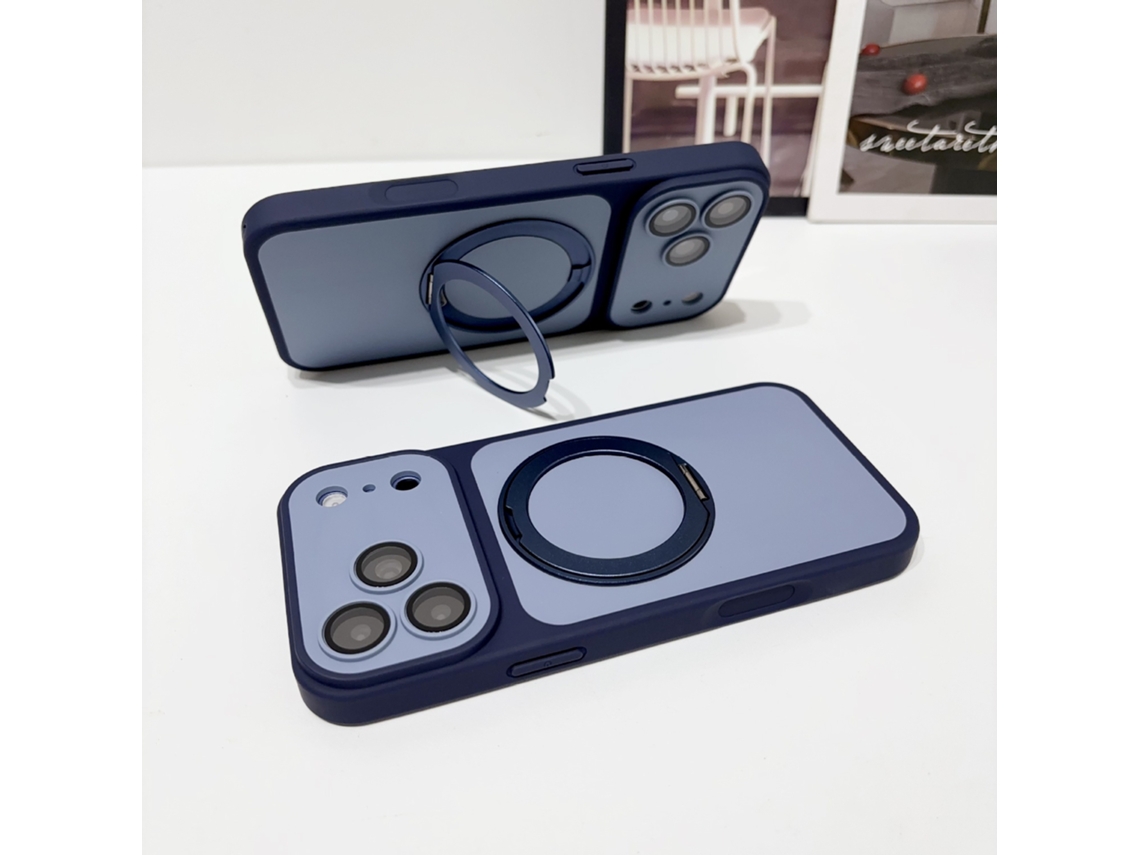 Capa Azul Anti Choque Suporte Giratorio Iphone 18 Pro Max