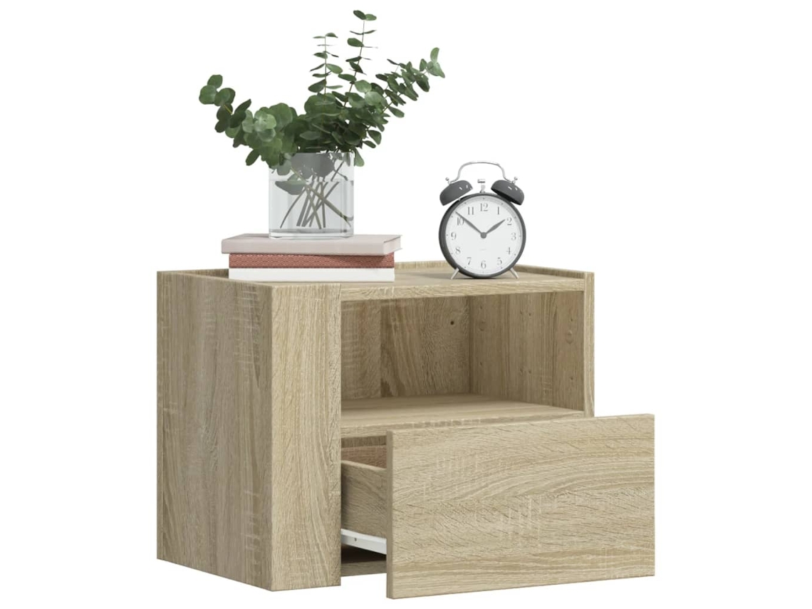 Vidaxl Mesas De Cabeceira De Parede 2 Pcs 45x30x35 Cm Carvalho Sonoma
