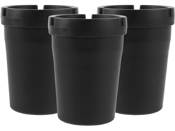Conjunto de 3 Cinzeiros Automáticos para Porta-Copos de Carrinho em Plástico Marrom