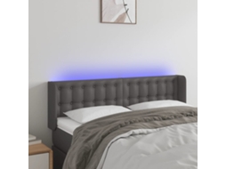 Cabecero con LED 147x16x78/88 cm Piel Sintética Gris