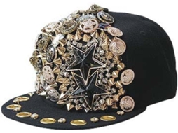 Boné Trucker com Rebites, Estilo Leão, Preto, Macio | S/MARCA