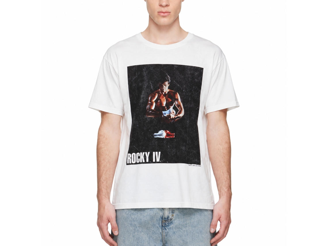 Rockinstone Rocky Movie Binded White White Adult T-shirt Size:xxxl