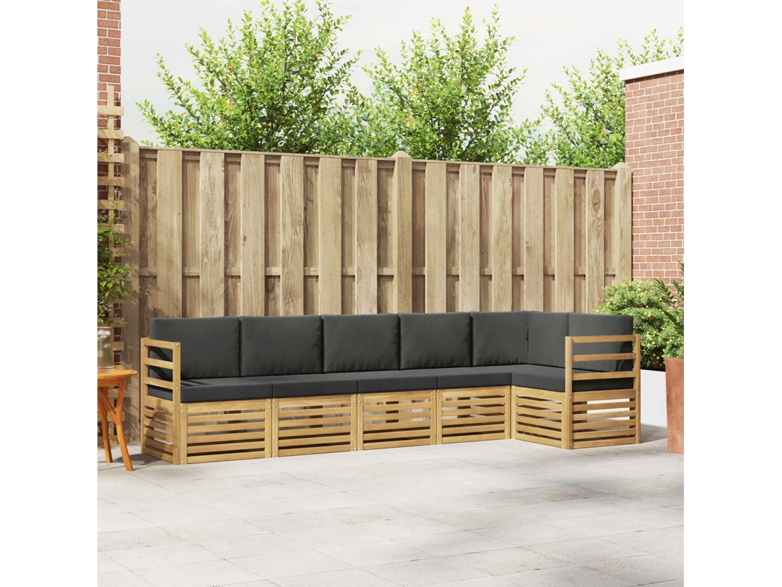 Vidaxl Conjunto De Sofás Para Exterior 6 Unid. Branco E Antracite