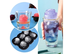 Forma De Gelo De Silicone Com Tampa, 6 Peças De Bolas E Cubos Em Formato De Diamante, Grande De Fácil Remoção Para Uísque