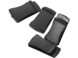 Conjunto de 4 clipes para óculos de sol em PU preto e marrom, design simples.