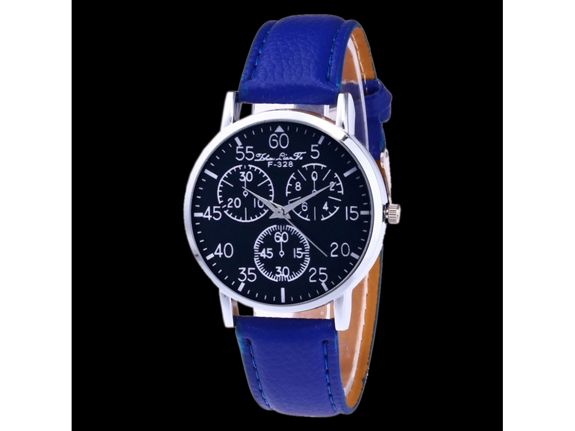 Reloj De Pulsera Mujer De Aleación Dial Redondo Analógico De Cuarzo Azul Real