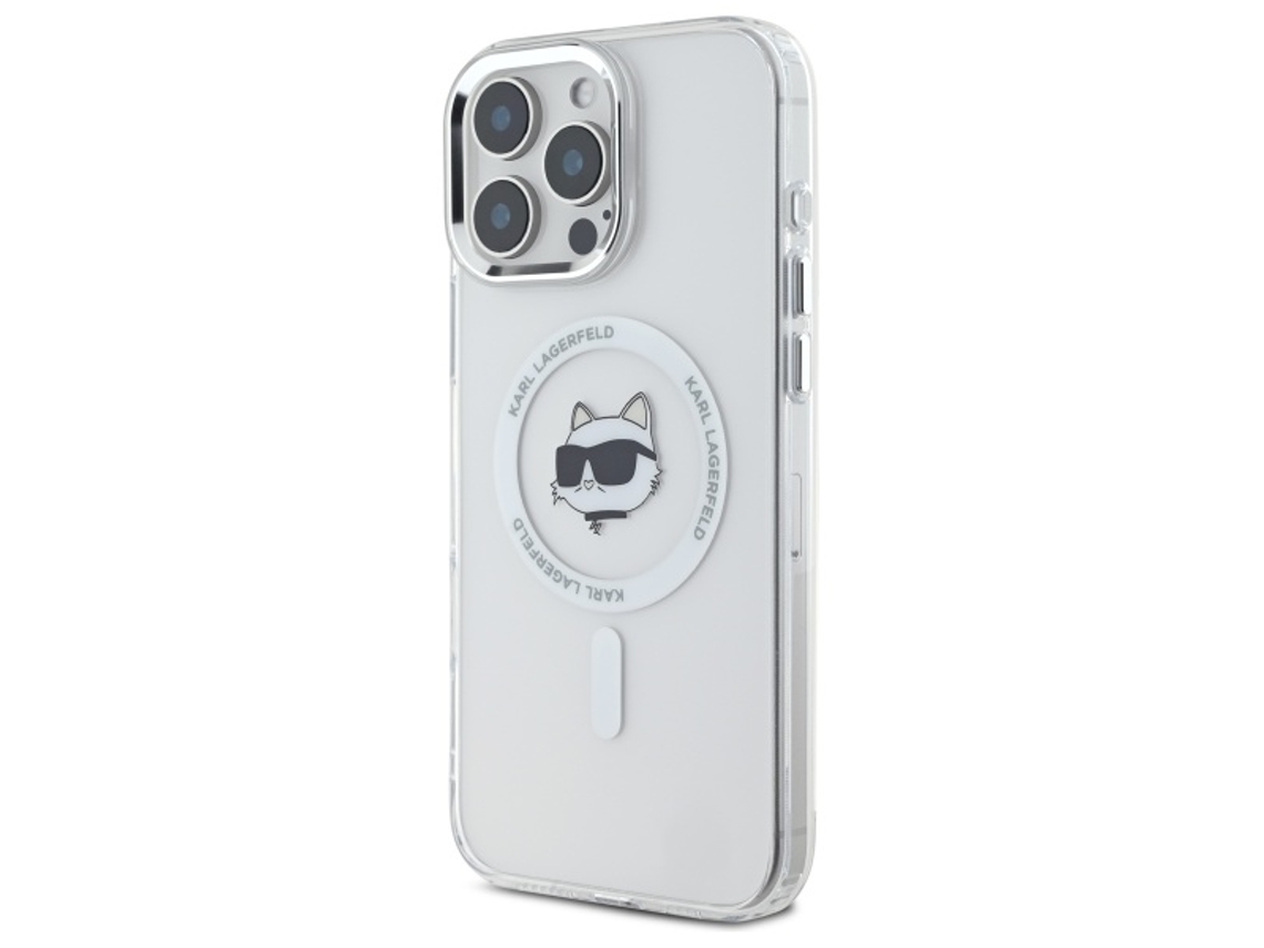 Capa Magsafe para iPhone 16 Pro KARL LAGERFELD Pele Sintética Branco