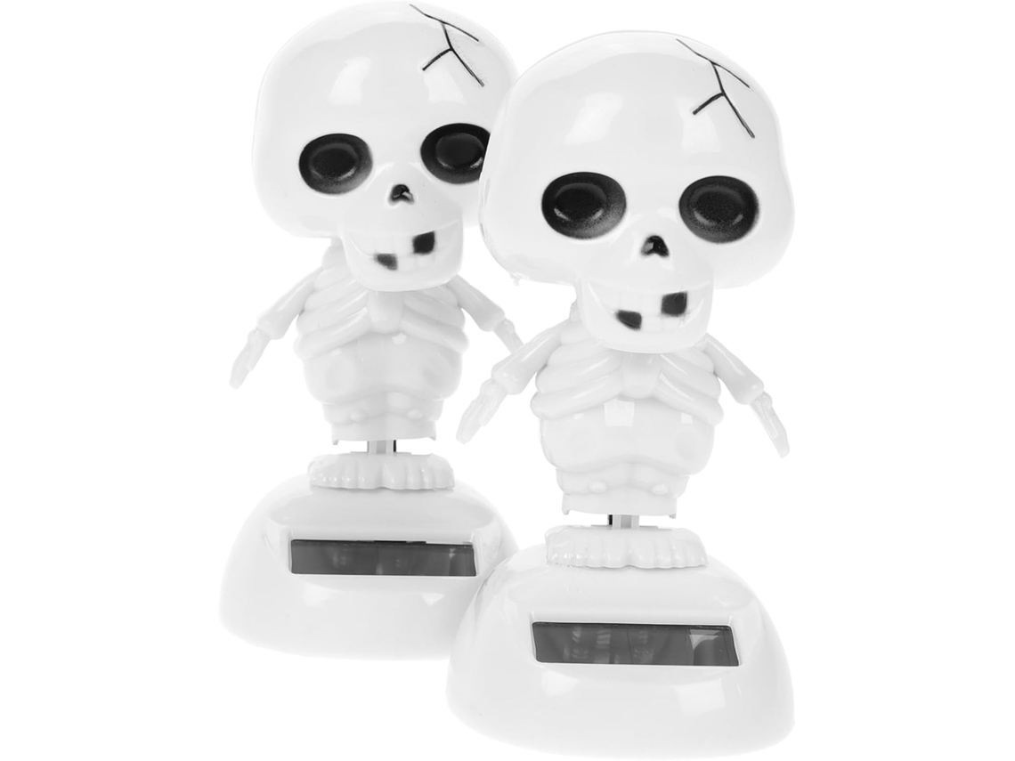 Conjunto De 2 Peças De Decoração Solar De Halloween: Fantasmas Dançantes E Esqueletos Com Cabeças Que Balançam, Ideais Para Quarto E Jardim.