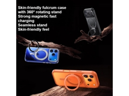 Capa Antichoque Para Iphone 14 Pro Max, Anel Magnético 360°, Pctpu, Cor Roxa Transparente, Estrutura Resistente