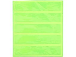 Pacote com 5 adesivos refletivos de PVC de alta visibilidade para mochilas.