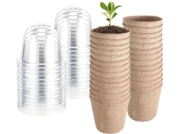 Vasos Biodegradáveis para Semeadura 30 Vasos de Turfa Respiráveis Vasos para Sementes e Mudas para Transplante no CHABERLU