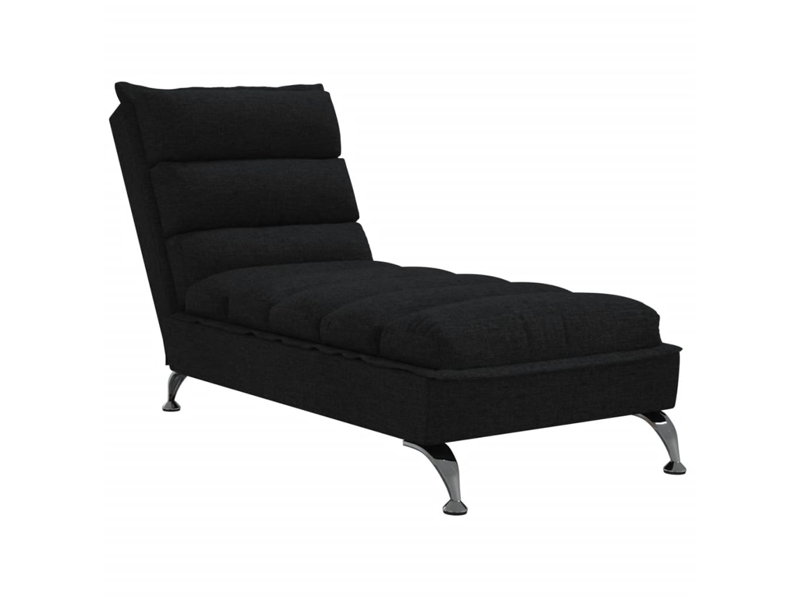 Chaise Lounge com Almofadões Tecido Preto MAISON EXCLUSIVE