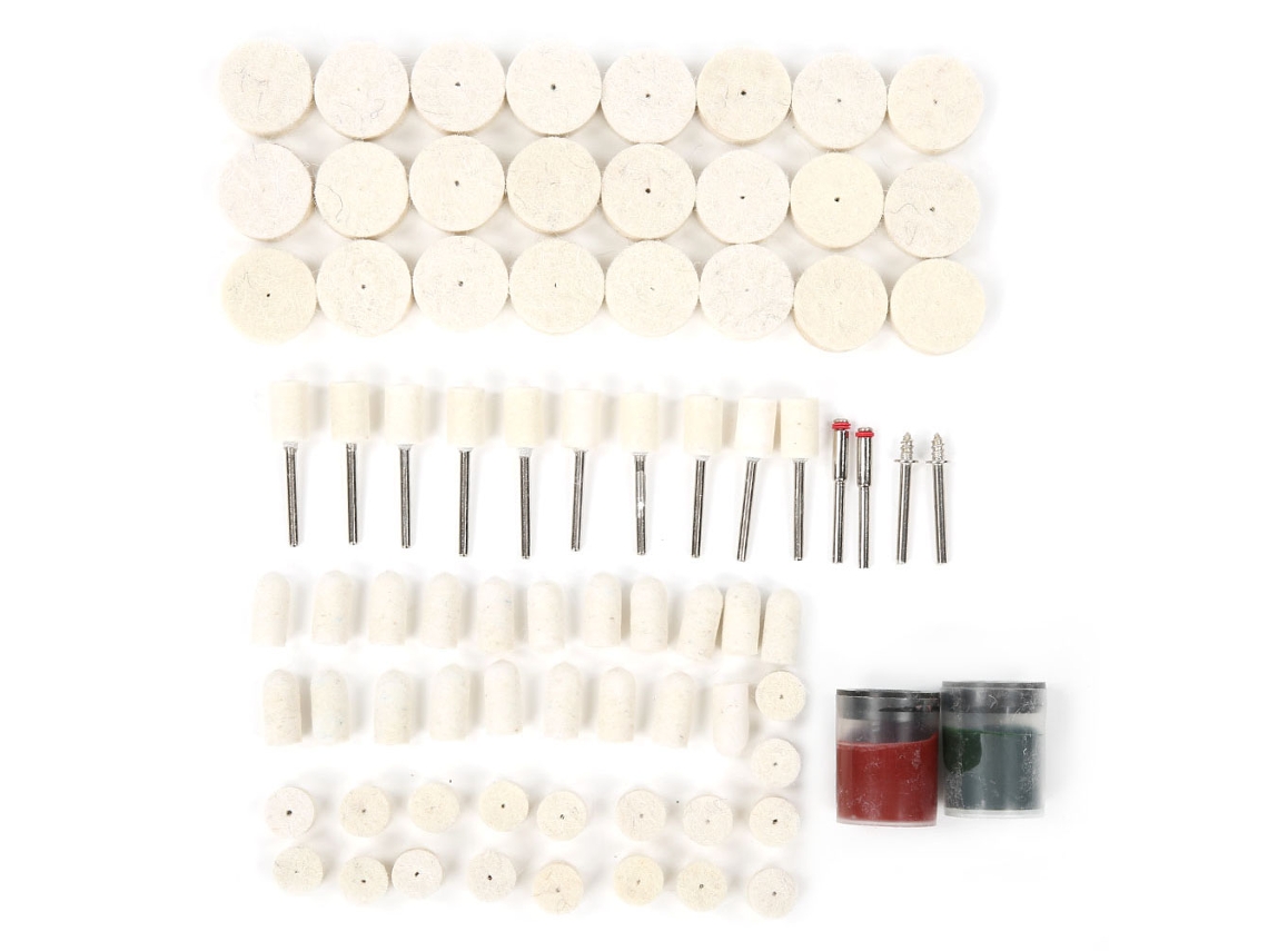 Kit De 78 Peças De Acessórios De Polimento De Lã Discos De Lixa De Feltro De Lã Rodas De Polimento
