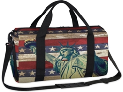 Bolsa MARCA esportiva com estampa da Estátua da Liberdade 45x21x23cm tecido poliéster