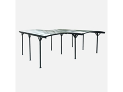 Carport 5x6m Com Extensão Em Alumínio E Policarbonato , Antracite